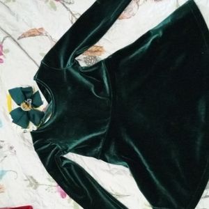 Green Bay Packers Bow and Velour Dress